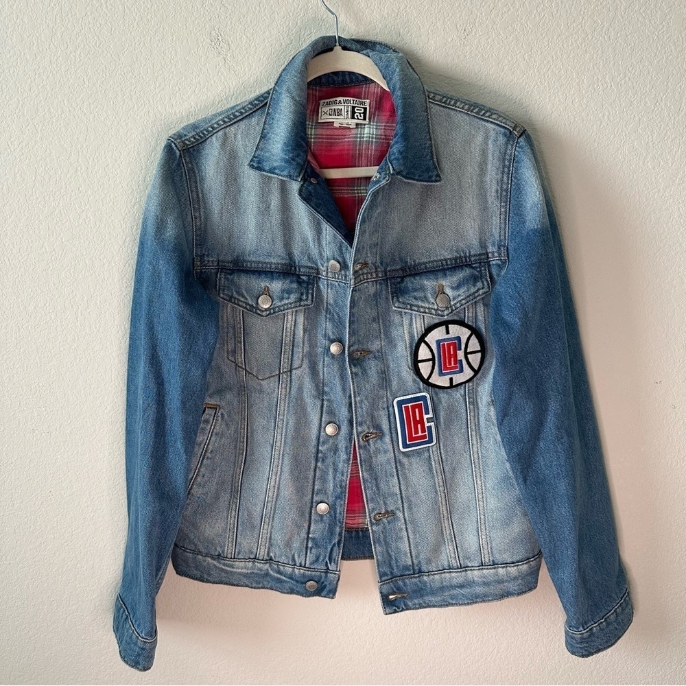 ZADIG & VOLTAIRE x NBA LA CLIPPERS Denim Button Down Denim Jacket SZ M